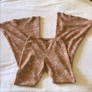 MOD bell bottoms tan cream long small 70s